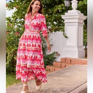 🌷Jude Connally Pink and White High Low Dress